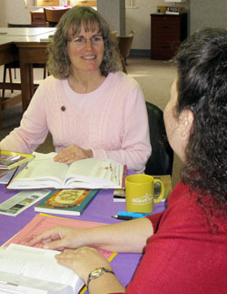 Benedictine Sister Anne Frederick meets with Postulant Gayla Aspromonte in her role as the formation director for the Benedictine sisters at Our Lady of Grace Monastery in Beech Grove. (Submitted photo)