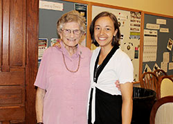 Providence Sister Tracey Horan, right, is pictured with Providence Sister Marceline Mattingly. (Submitted photo)