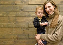 Rebecca Kovert holds her nearly 2-year-old daughter Avila. (Photos by Sean Gallagher)