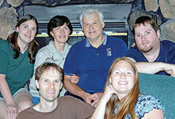 In this photo from her family’s past, Kyndi Akin, left, back row, shares a moment of joy with her parents, Margaret and Dan Akin and her brother, Scott Akin. In the front row are Kyndi’s brother, Brian Akin, and sister, Jodi Clere. (Submitted photo)