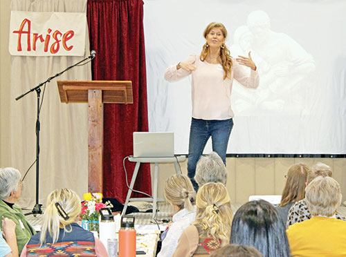 Women attending the Arise Women’s Lenten Retreat listen to speaker Mary Bielski on March 2 at St. John the Evangelist Church in Enochsburg, a campus of St. Catherine of Siena Parish in Decatur County. (Photo by Jennifer Lindberg)