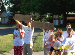 Youth with signs